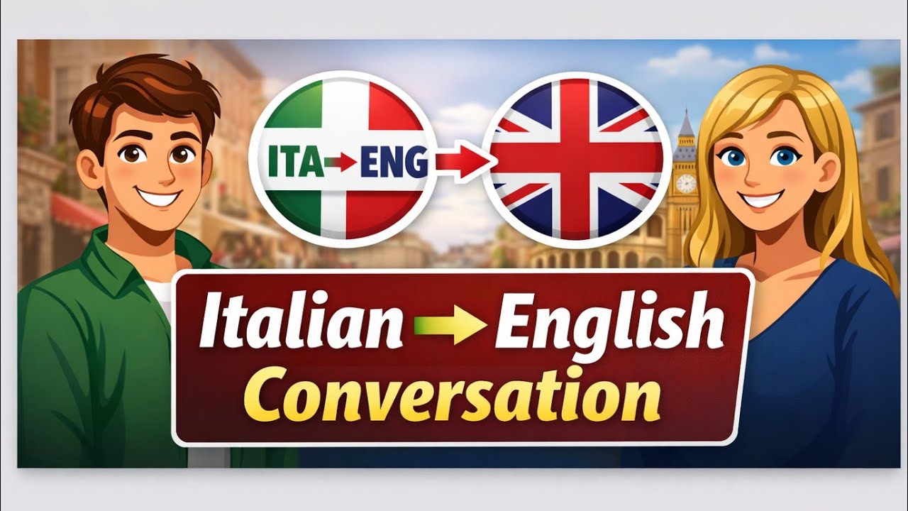Italian to English Conversation for Beginners | Real Life Italian Dialogues with English (A1-A2)