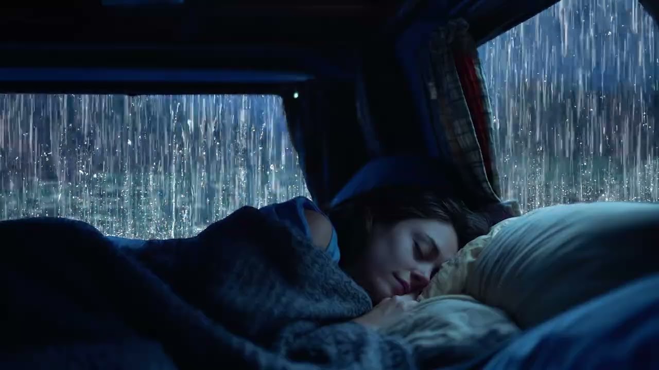 Can’t Sleep Heavy Rain on Window 🌧️ Deep Night Ambience for Instant Sleep 3 Hours