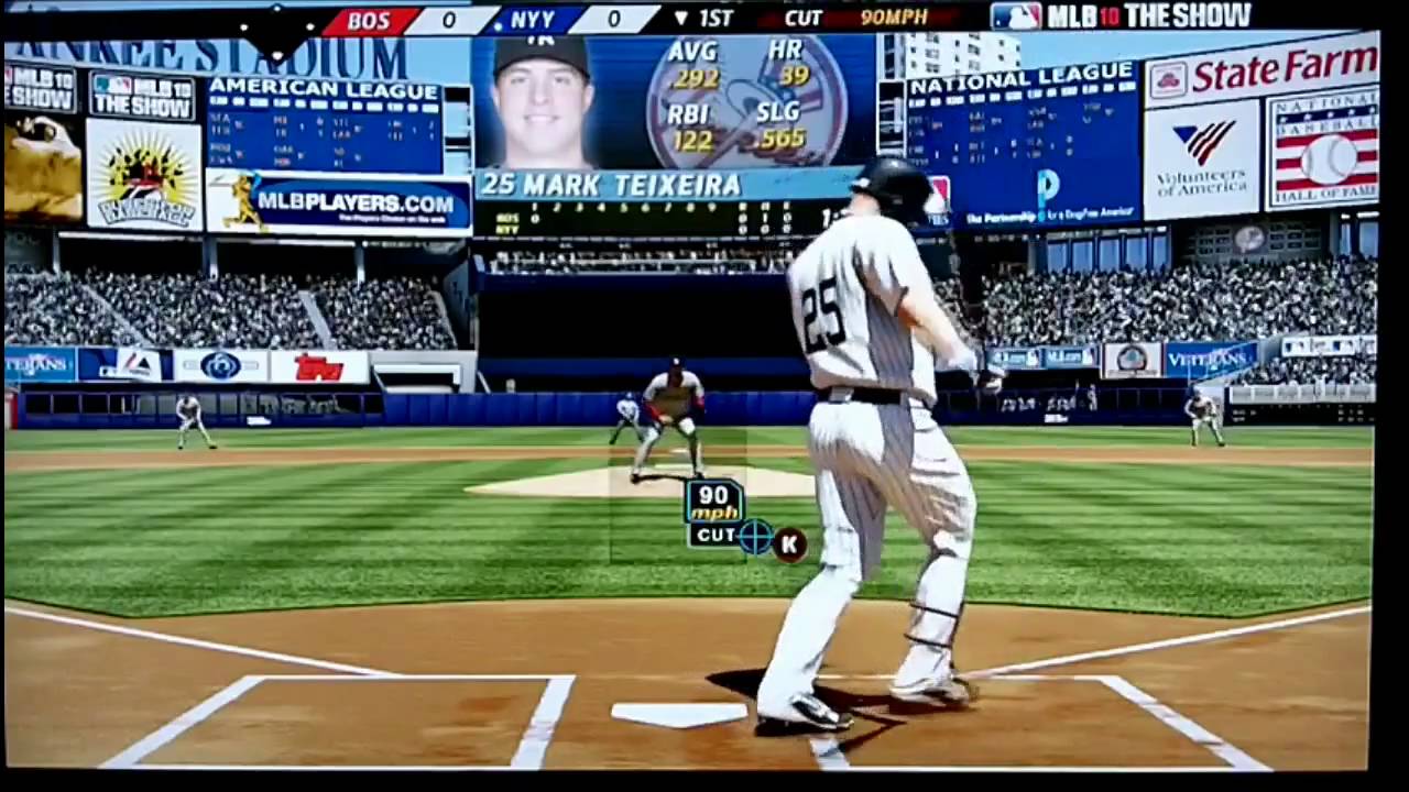MLB 10 The Show Yankees vs. Redsox (PS3 Gameplay)