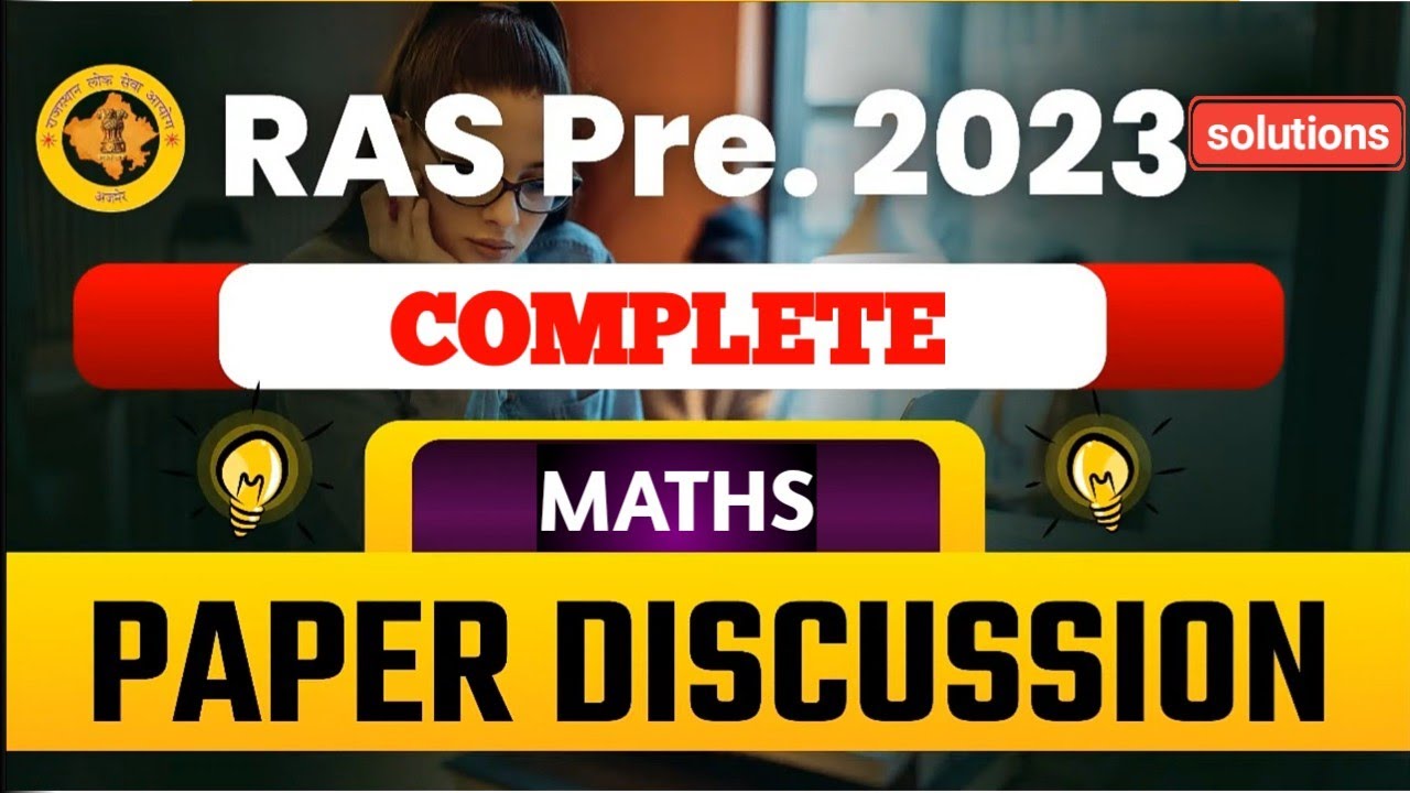 RAS pre paper maths solutions| ras pre 2023 maths answer key| RAS pre 2023 answer  #ras #raspre2023