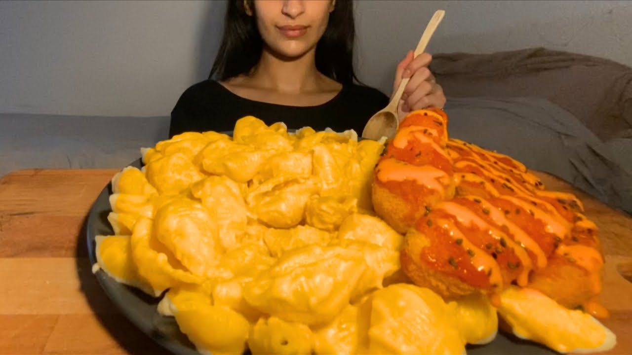 Creamiest Mac n Cheese & Spicy Chicken Tenders Mukbang ASMR | no talking