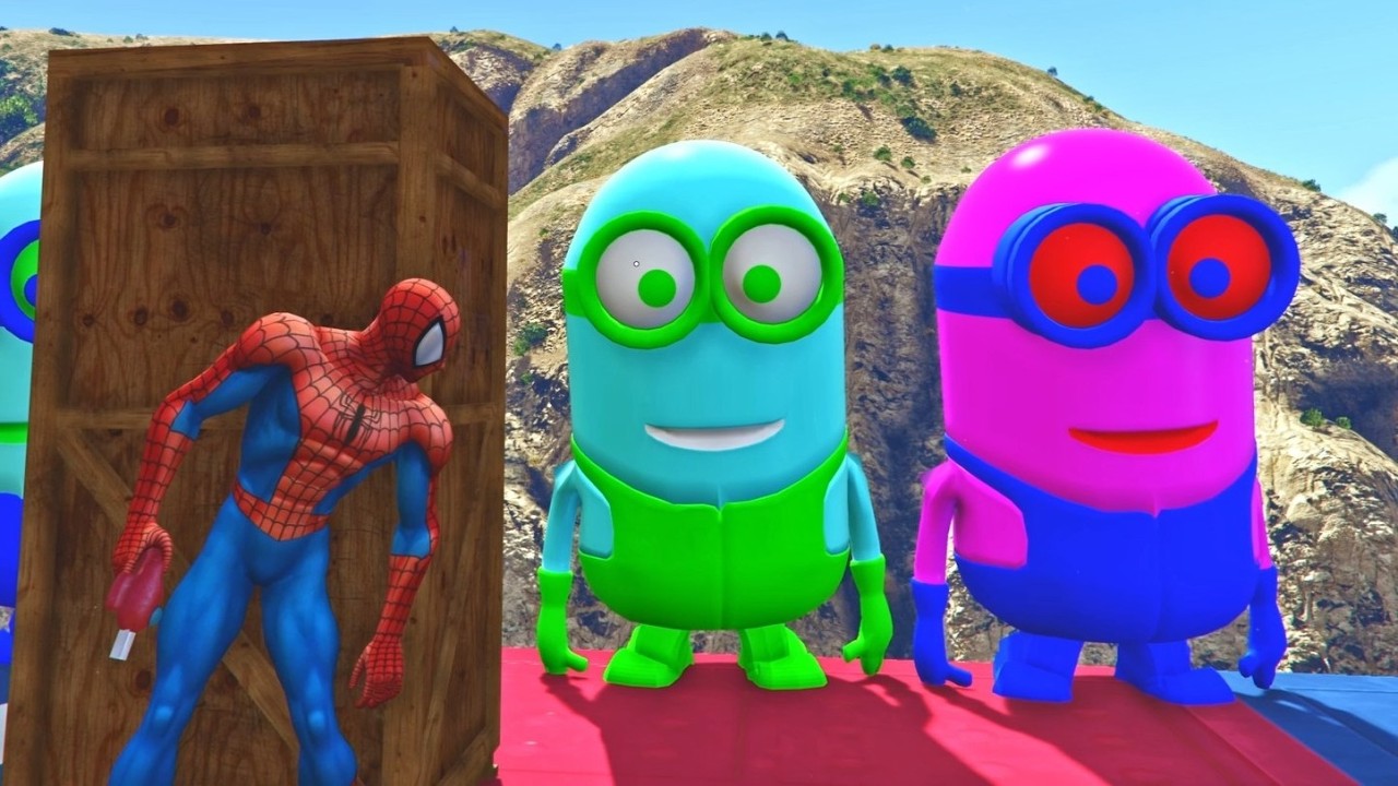 Spiderman vs Pink Minion Funny Epic Ragdoll GTA 5 Eps.76