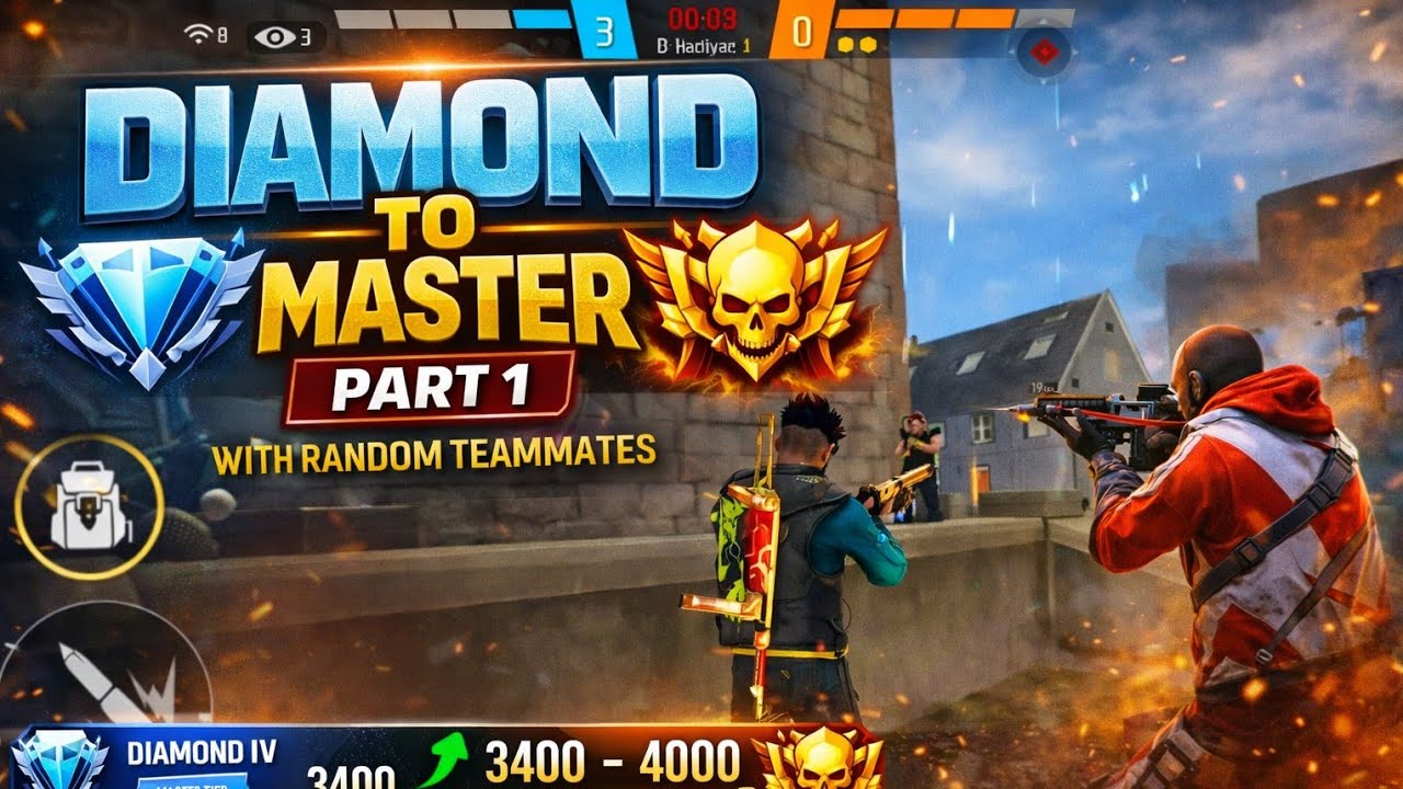 Diamond to Master Rank Push With Random Squad | #viralvideoFreeFire #MAXfreefiremax #freefiremaxra