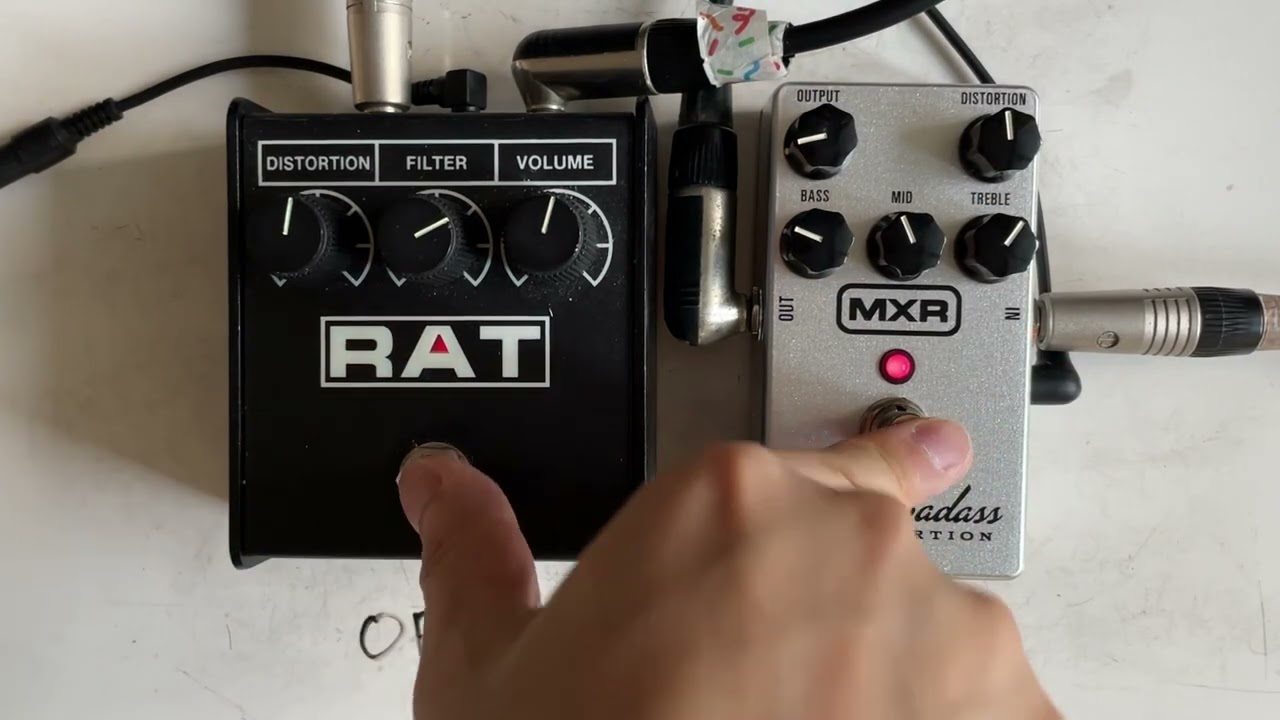 [Comparison & Stacking] Proco RAT2 vs MXR Badass Distortion Pedal w/ Tele & Marshall (no talking)