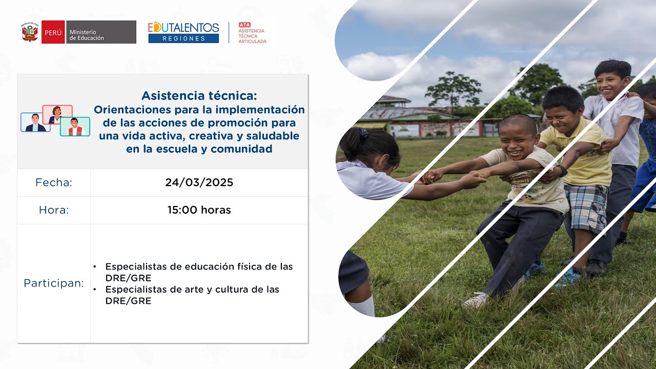 Acciones de promoción para una vida activa, creativa y saludable en la escuela y comunidad