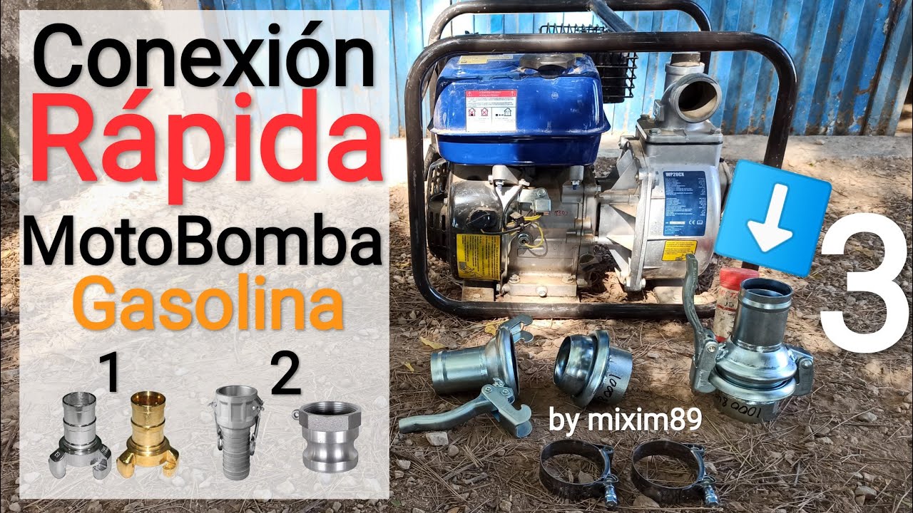 TIPOS de CONEXIÓN Rápida MOTOBOMBA GASOLINA (Instalación Enlace Tipo Rotula) by mixim89