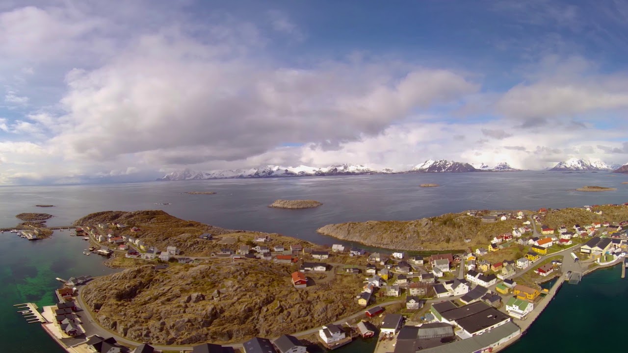 Fly above Skrova Island in Lofoten 8K 360VR