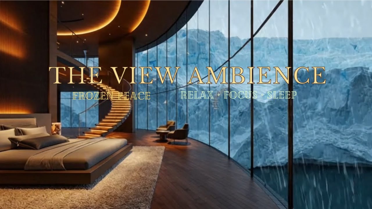 Rainy Night in an Arctic Penthouse ❄️ Relaxing Piano & Rain Sounds for Sleep/Study