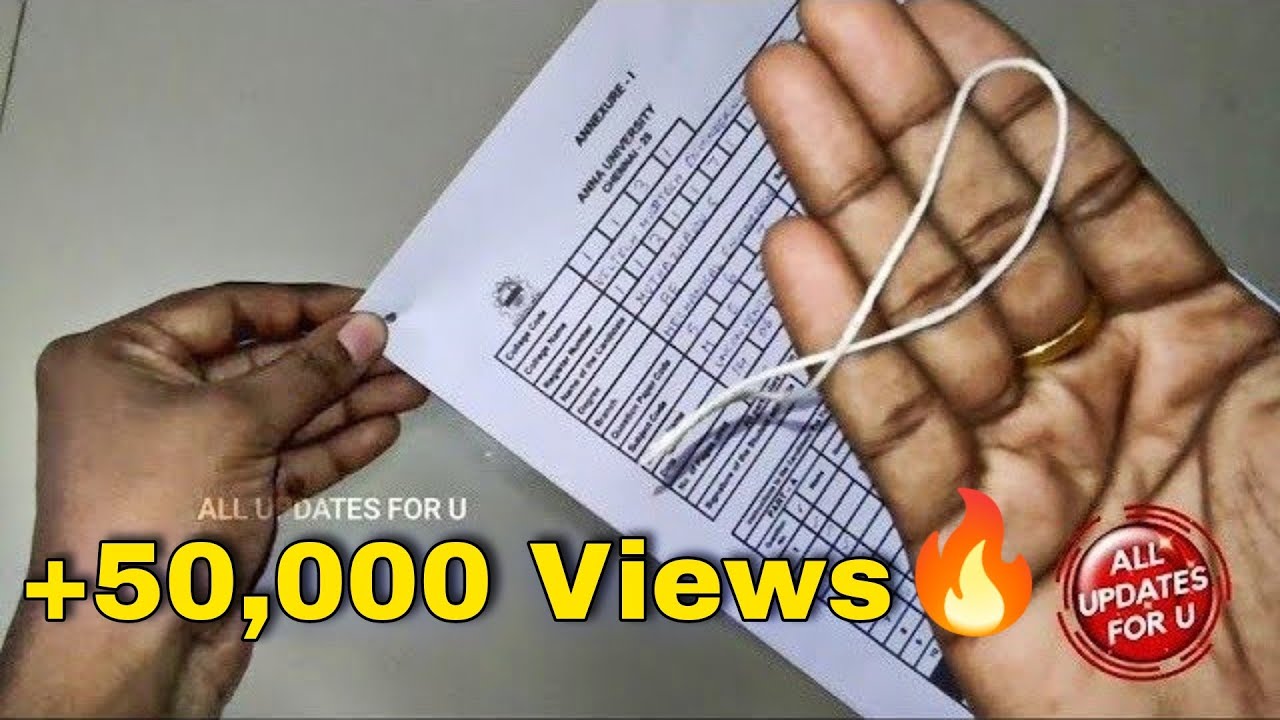 How to Knot Answer Sheet Without using punch hole | Common for all university students