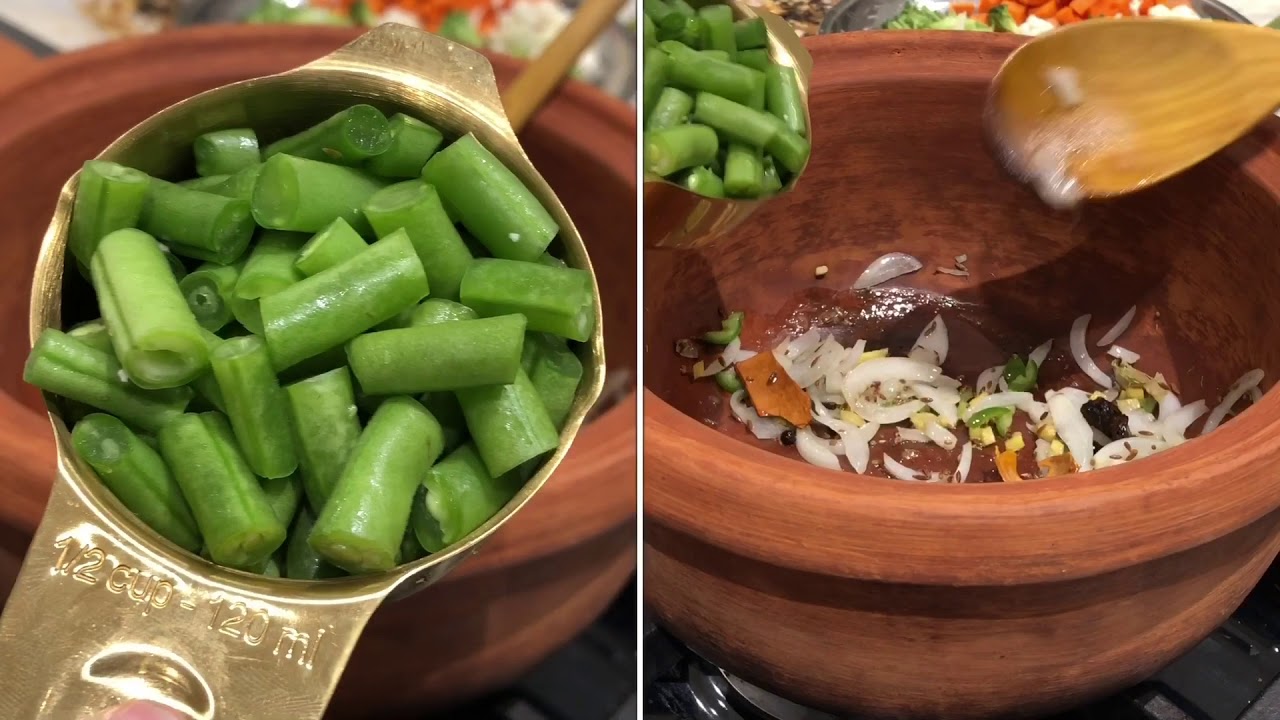 Vegetable Pulao in Miriams Earthen Cookware by Divya Palamand | Quick, Easy, Healthy & Green!