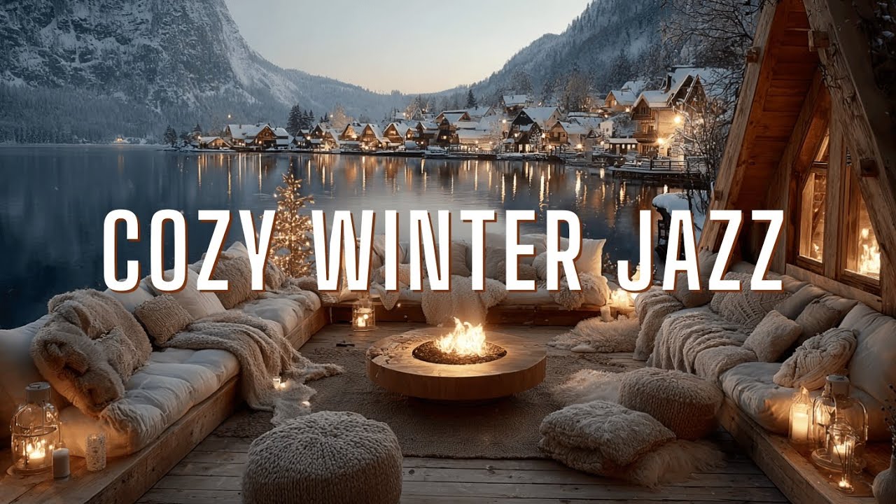 Cozy Winter Jazz & Snowfall Ambience ~ Расслабляющий каминный джаз для учебы и сна