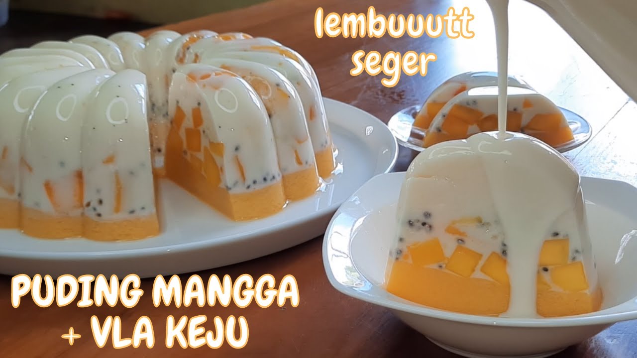 RESEP PUDING MANGGA VLA KEJU SUSU COCOK UNTUK JUALAN MANIS SEGER CREAMY LEMBUT DAN ENAK