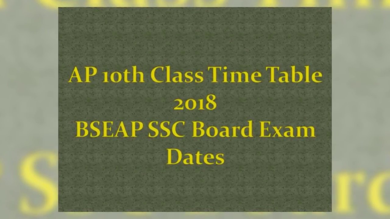 AP 10th Class Time Table 2018 BSEAP SSC Board Exam Dates
