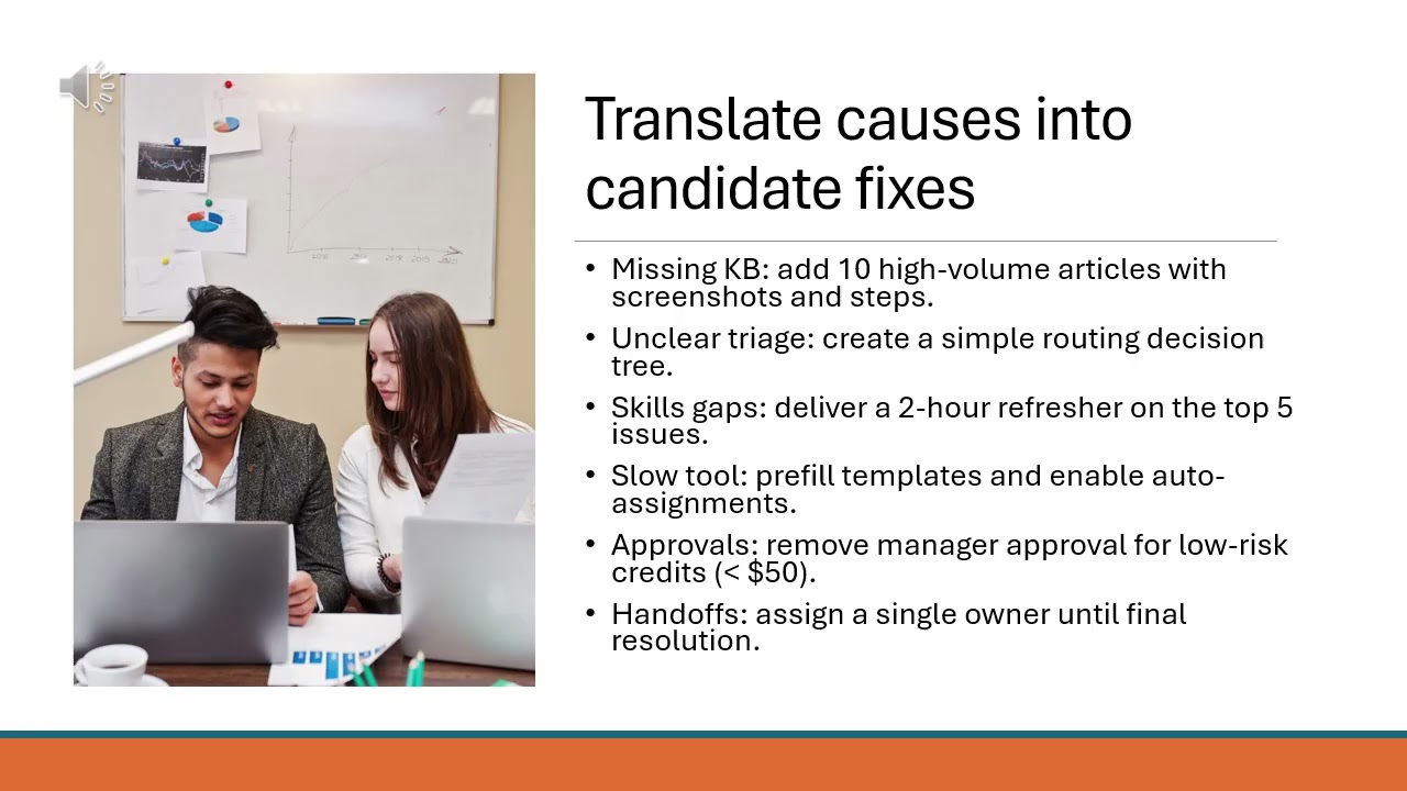 Lecture 6.2 Case Study   Root Causes and Prioritized Fixes Analyze Improve with audio merged