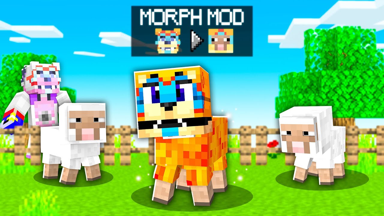 Using MORPH MOD To Cheat In Minecraft Hide and Seek!