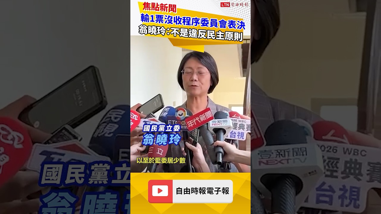 輸1票沒收程序委員會表決 翁曉玲：不是違反民主原則