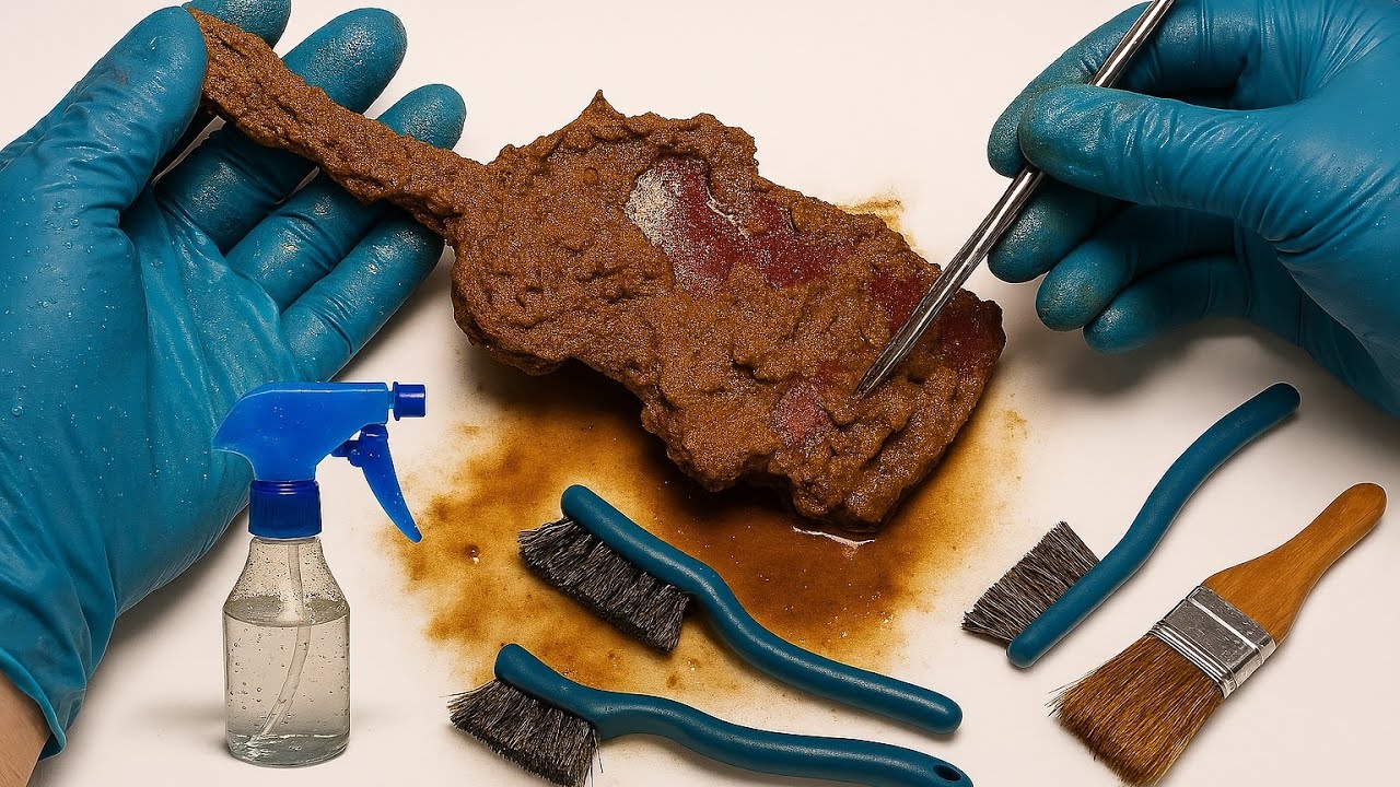 ASMR DEEP CLEANING | a Mud Covered Object with Unusual Tools!
