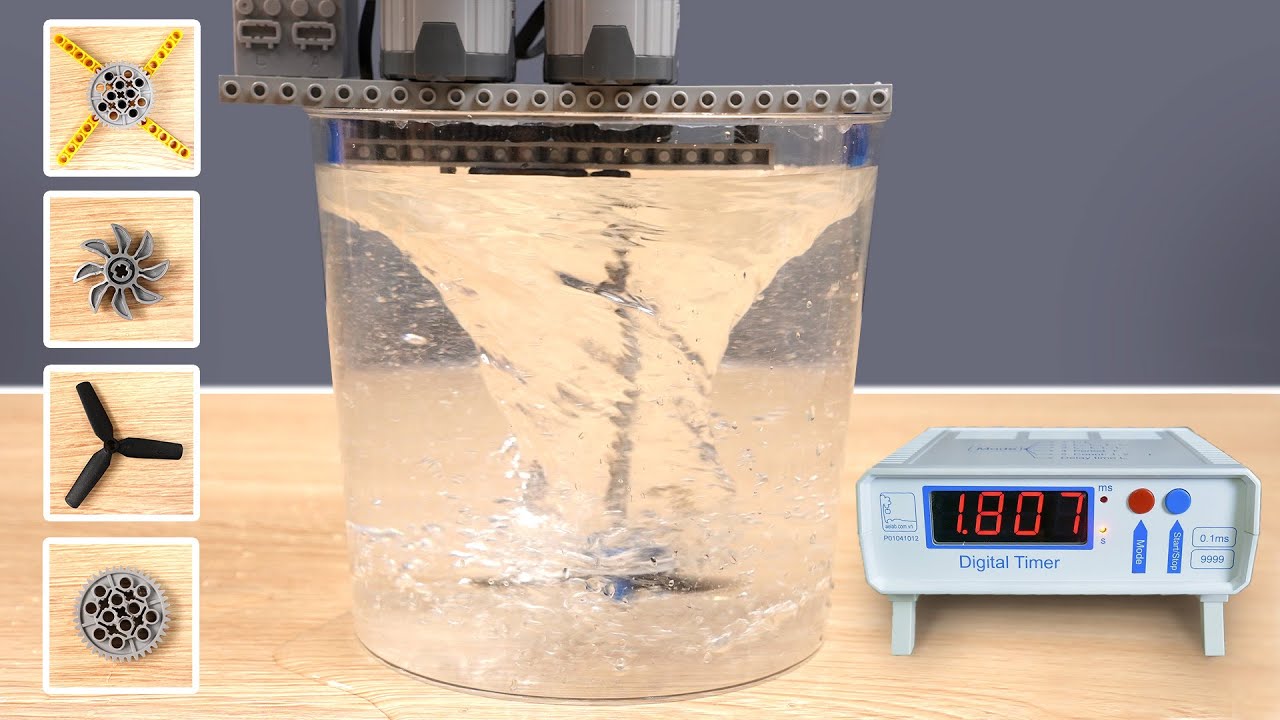 Making the FASTEST Water Vortex with LEGO Motors!