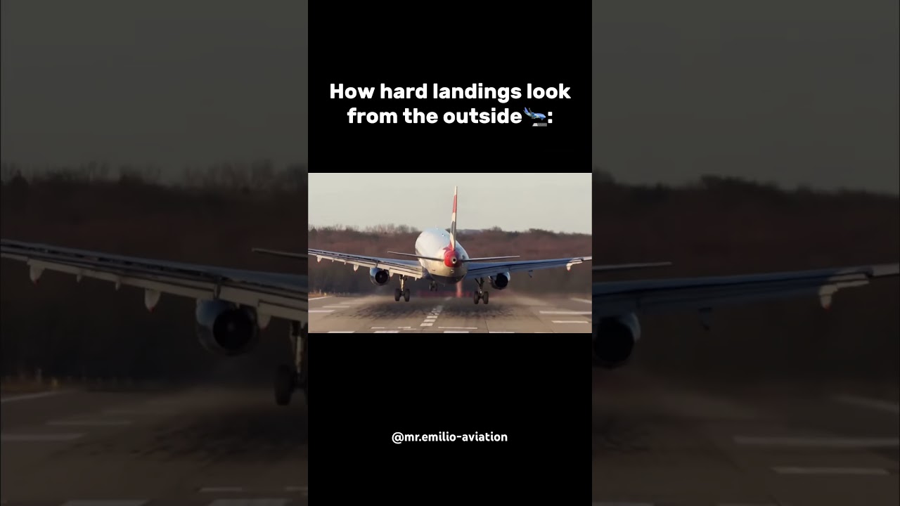 Hard Landings look like from different views💀💀#aviation #hardlanding #shorts #funny