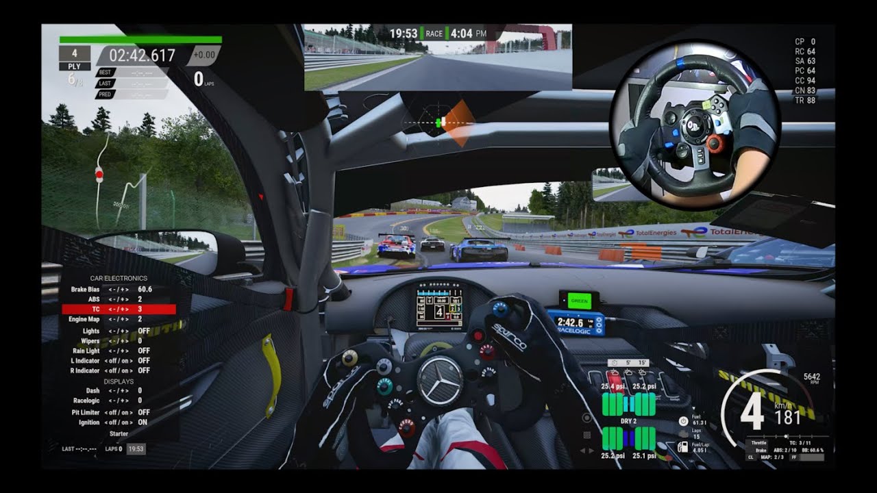 Mercedes AMG GT3 Racing at Circuit de Spa-Francorchamps / Assetto Corsa Competizione / Logitech G29