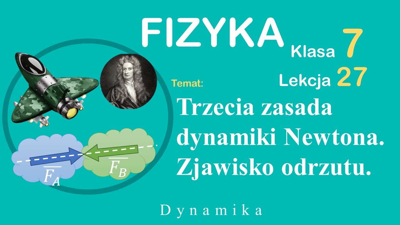 Trzecia zasada dynamiki Newtona. Zjawisko odrzutu - Fizyka Klasa 7 Lekcja 27