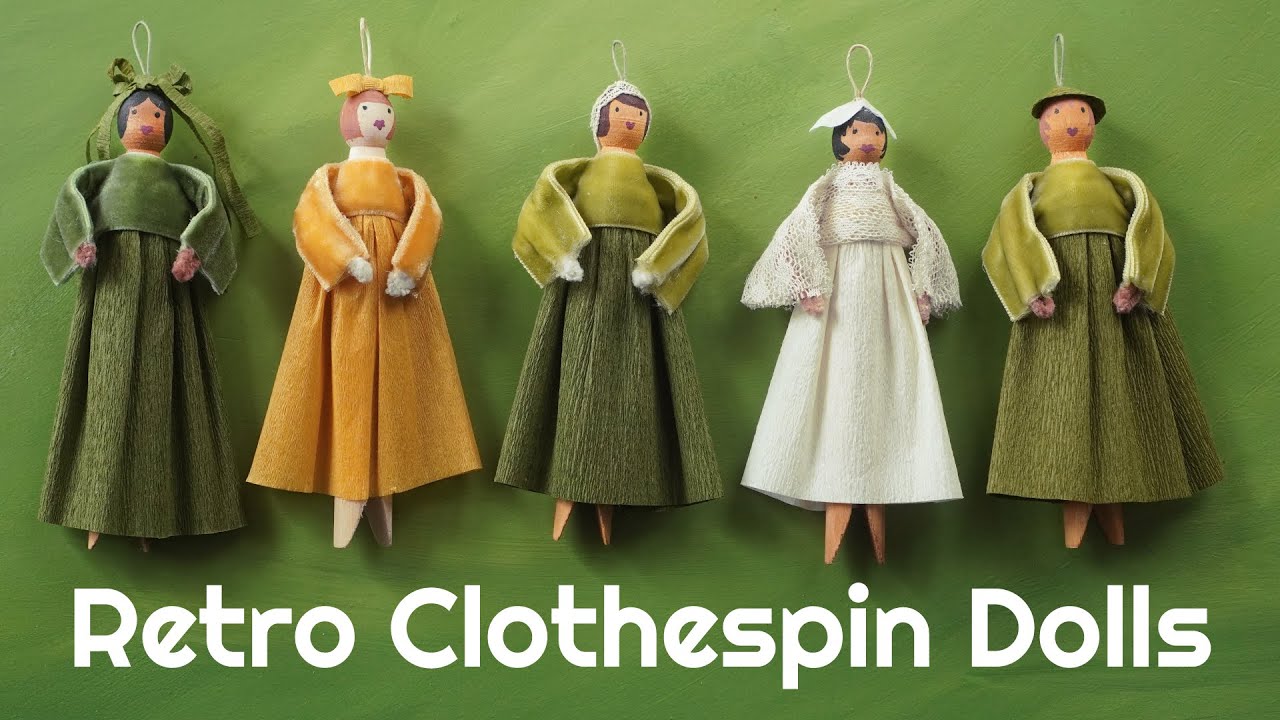 Making Vintage Style Clothespin Dolls! 1960s Kitsch Craft Project