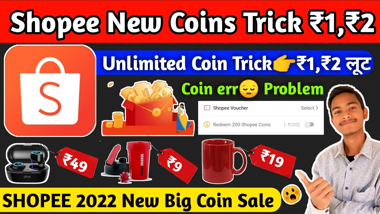 Shopee Unlimited Coin Trick | Shopee Coin Error Problem | Shopee New Free Shopping Shopee ₹1 Sale