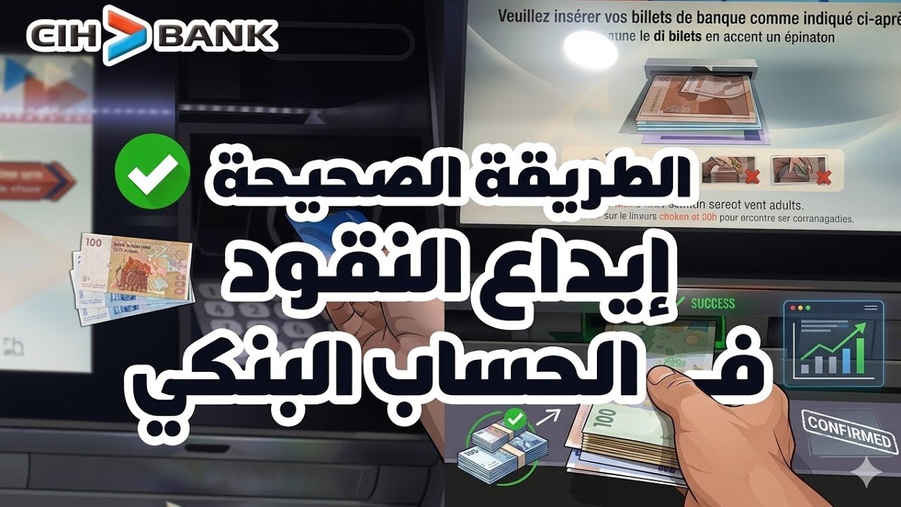 إيداع النقود في الحساب البنكي عبر الشباك الأوتوماتيكي خطوة بخطوة ✅️