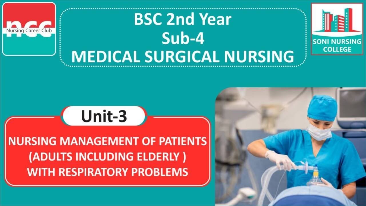 B.Sc. 2.4.3 – NURSING MANAGEMENT OF PATIENTS (ADULTS INCLUDING ELDERLY ) WITH RESPIRATORY PROBLEMS