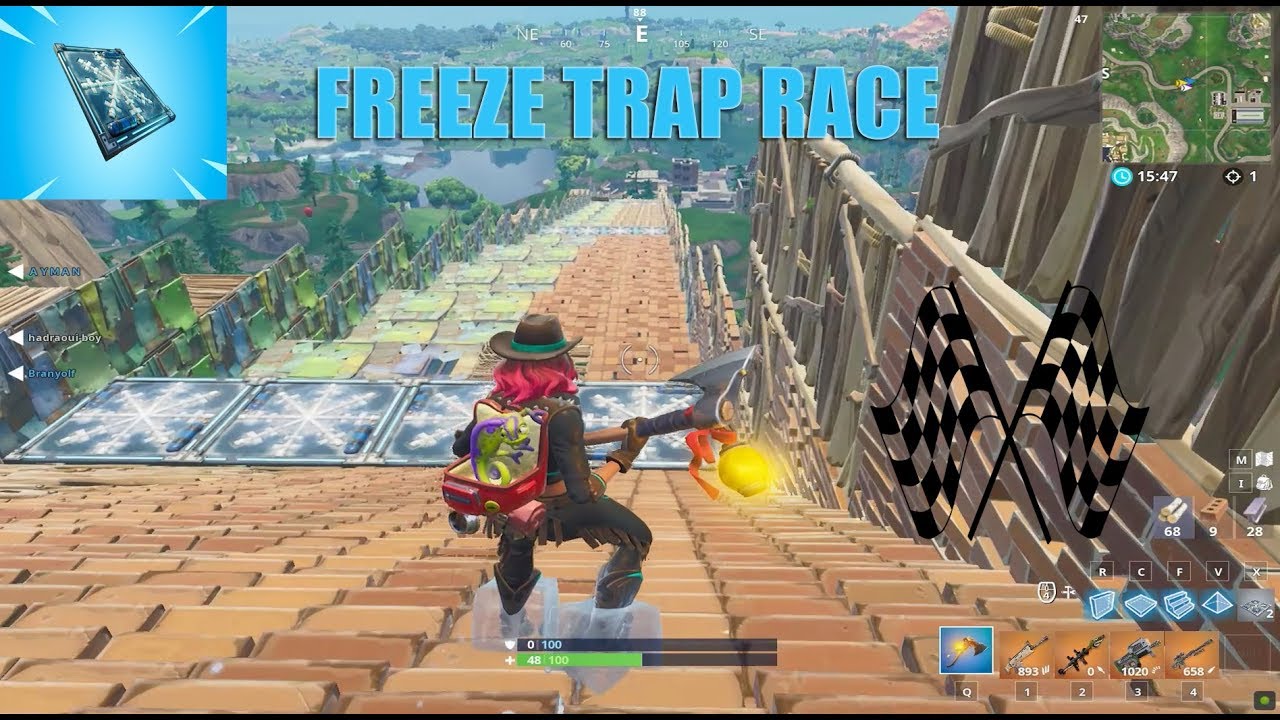 Freeze Trap Race From *MAX HEIGHT* In Fortnite Battle Royale!w:Branyolf