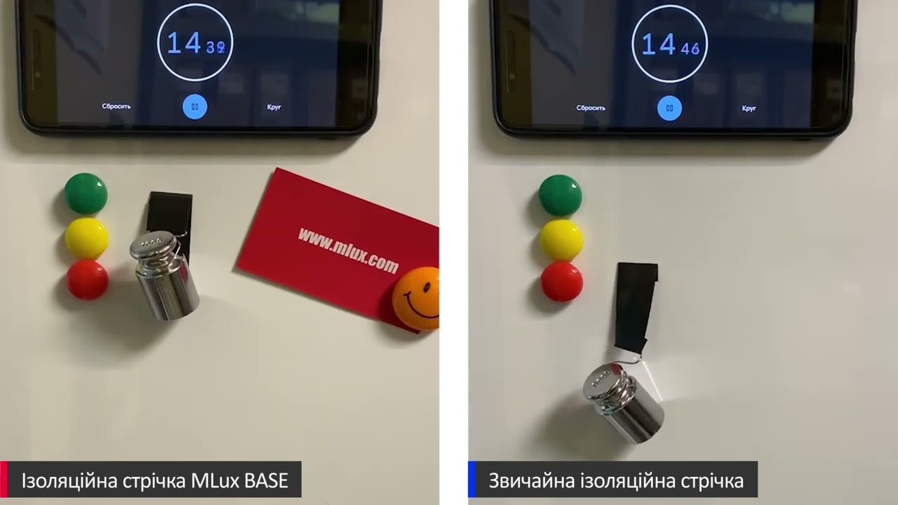 Тест ізоляційної стрічки MLux BASE на клейкість