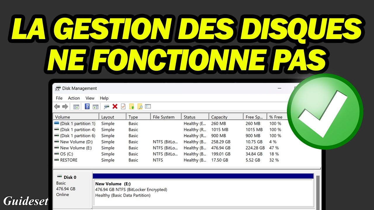 La Gestion Des Disques Ne Fonctionne Pas, Ne Se Charge Pas Ou Ne R&eacute;pond Pas Sous Windows 11/10