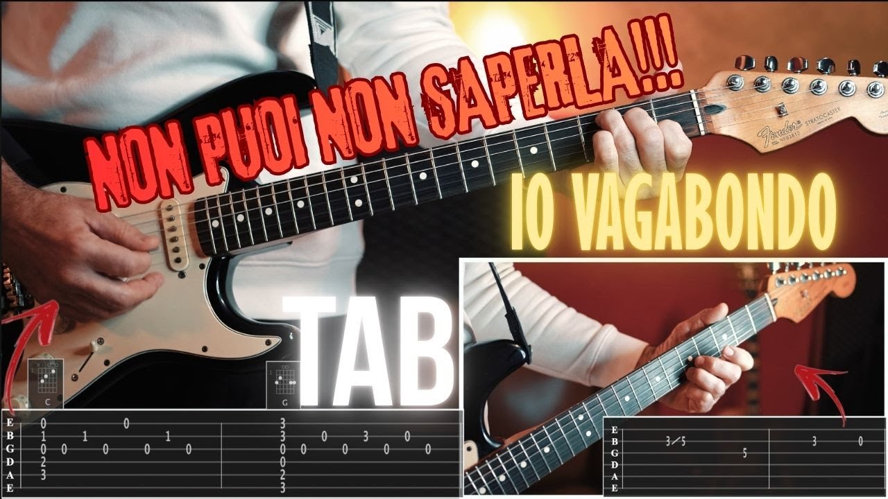 Io Vagabondo Tutorial Chitarra Tab e Accordi - Nomadi Cover un Must!!