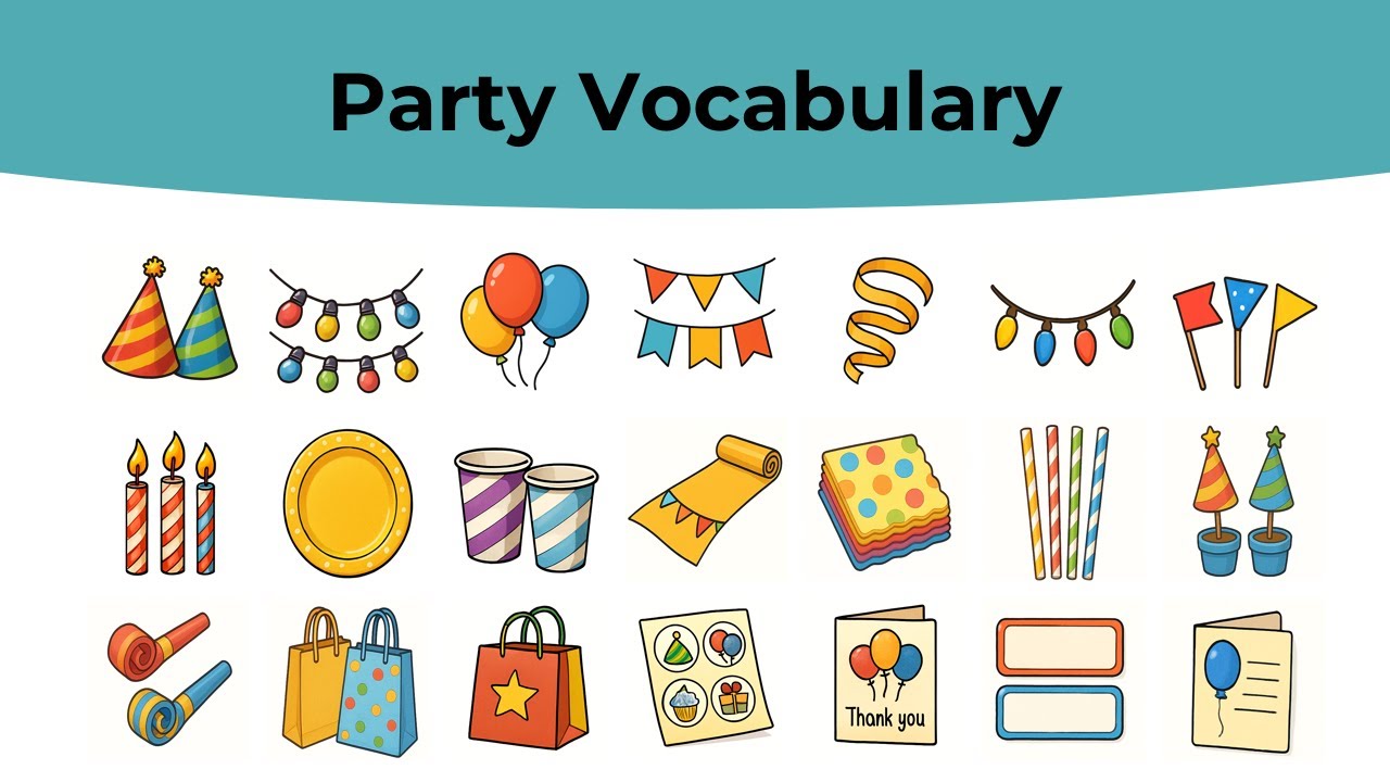 Party Vocabulary in English | English Vocabulary | English Learning with Pictures!