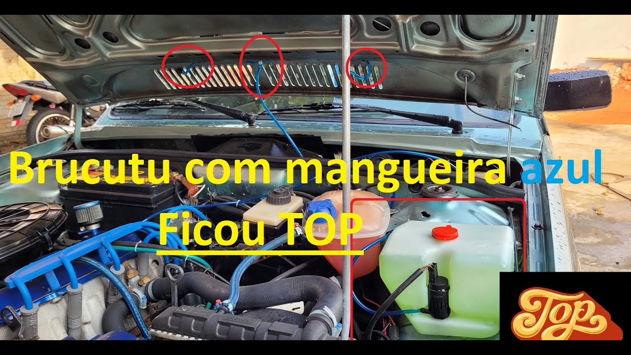 Esguicho brucutu para gol quadrado com mangueira azul   Ficou Top + link