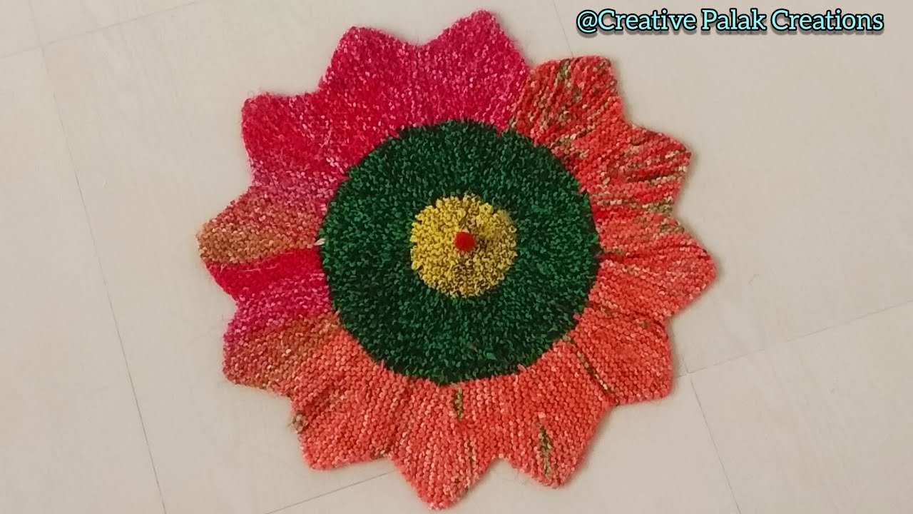 Sunflower 🌻 Doormate/पुरानी साड़ियों से बनाएं सूरजमुखी के फूल की डिजाइन वाला पायदान/Rangoli paydan.