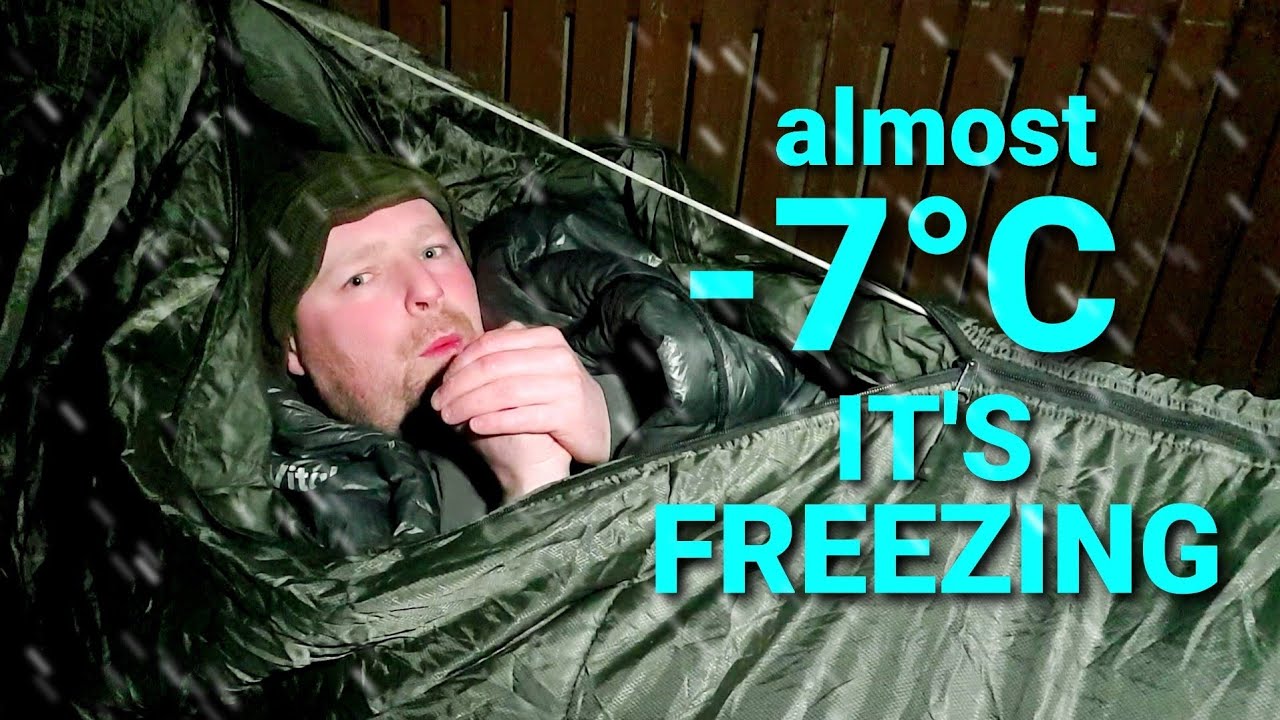 hammock camping in freezing temperatures - beast from the East 2 - testing winter hammock gear.