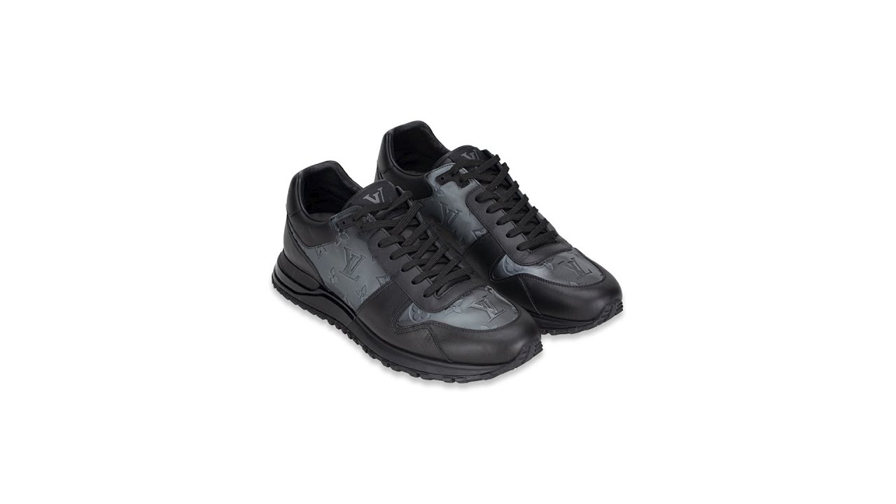 Louis Vuitton Men Run Away Sneakers Denim Noir Sz 8