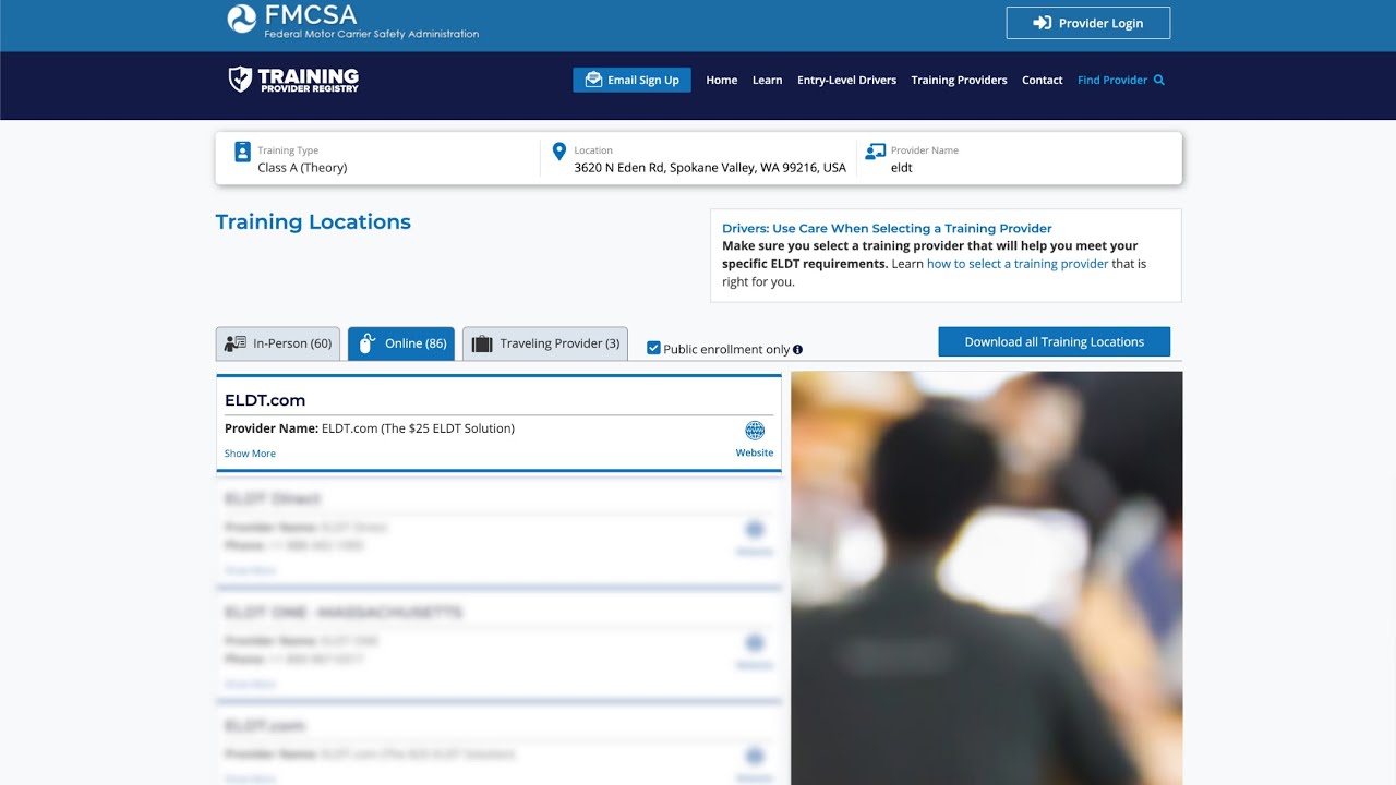 Training Provider Registry Look Up