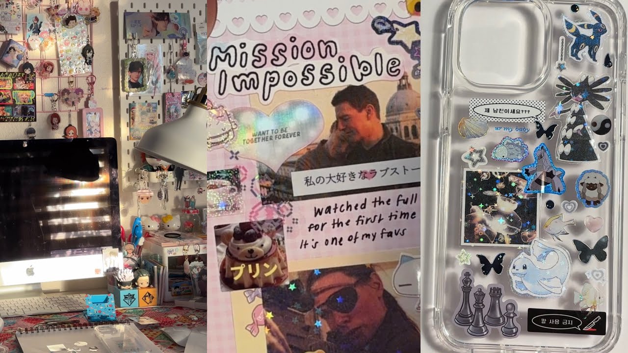 phone case deco, journal with me & sticker sheets 🌧️