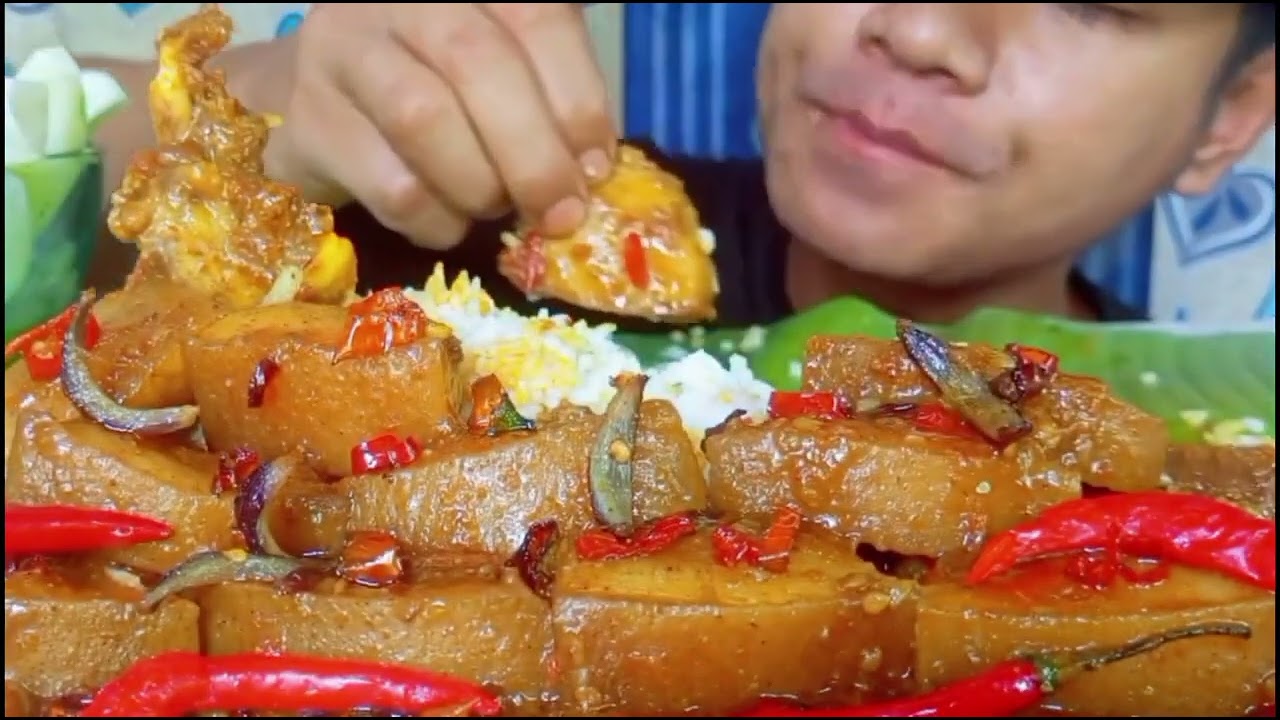 Spicy🌶 pork belly mukbang 😱 