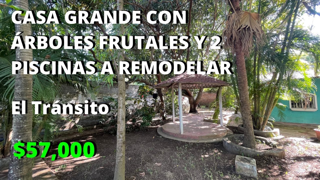 (NO DISPONIBLE) PROPIEDAD GRANDE CON ÁRBOLES Y PISCINAS / A REMODELAR / 57 mil / WSAPP y