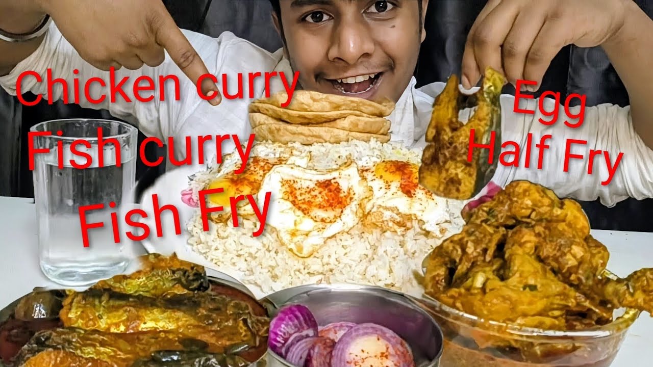 Chicken curry and fish curry 😋🍛 #viral #food #eatingshow #indianfood #mukbang #meddyeats #asmr 