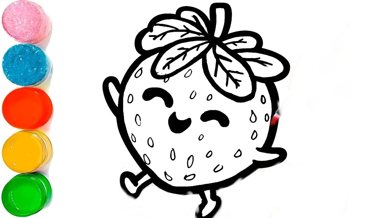 How To Draw Cute Strawberry 🍓 Drawing | Strawberry Drawing For Kids | Beautiful Strawberry Easy