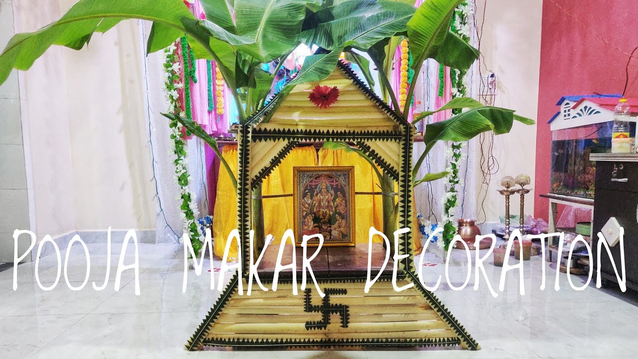 UNIQUE BANANA TREE  DECORATION |  श्री सत्यनारायण पूजा मकर | GANESH CHATURTHI 2022