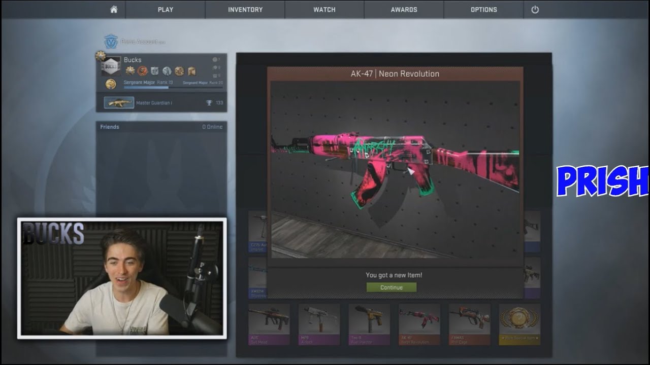 Реакция людей на выпадение оружия в CS:GO [ AK-47 | Неоновая революция ]