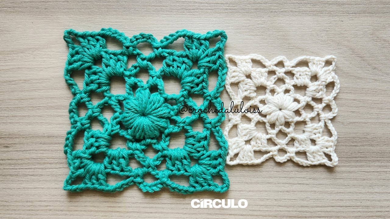 Square/Motivo/Quadradinho em crochê para blusas/trilhos/tapetes