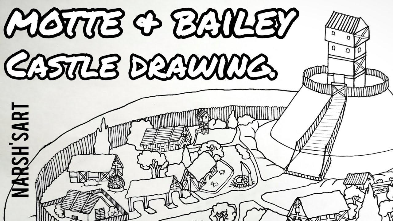 How to draw a Motte and Bailey castle