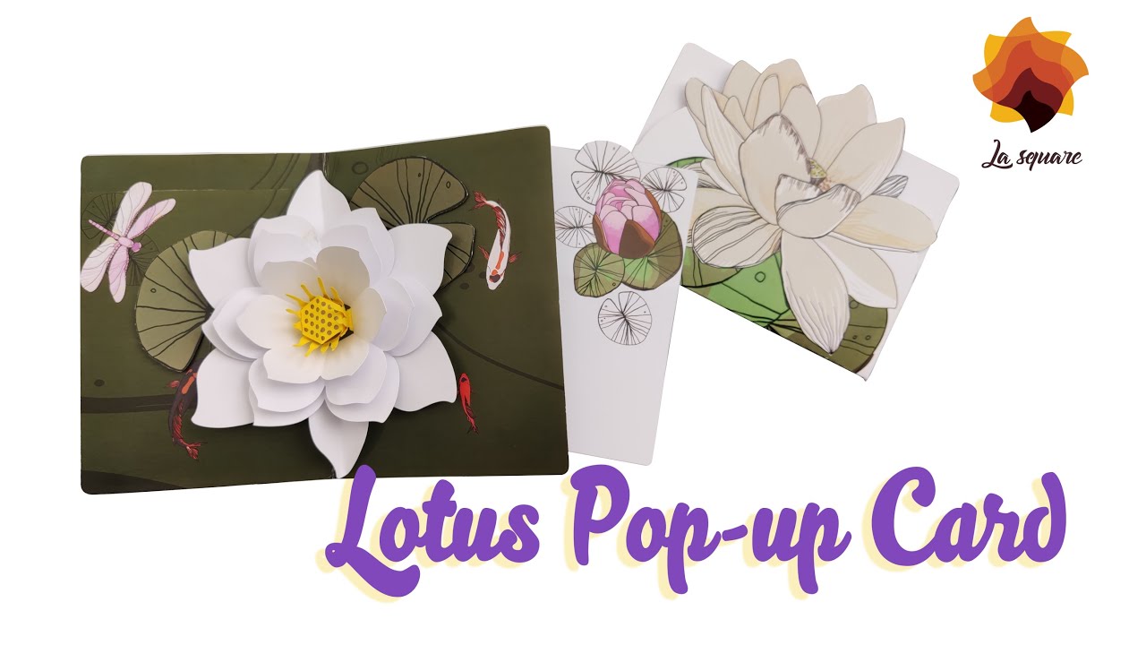 How To make 3D Lotus Pop-up Greeting card