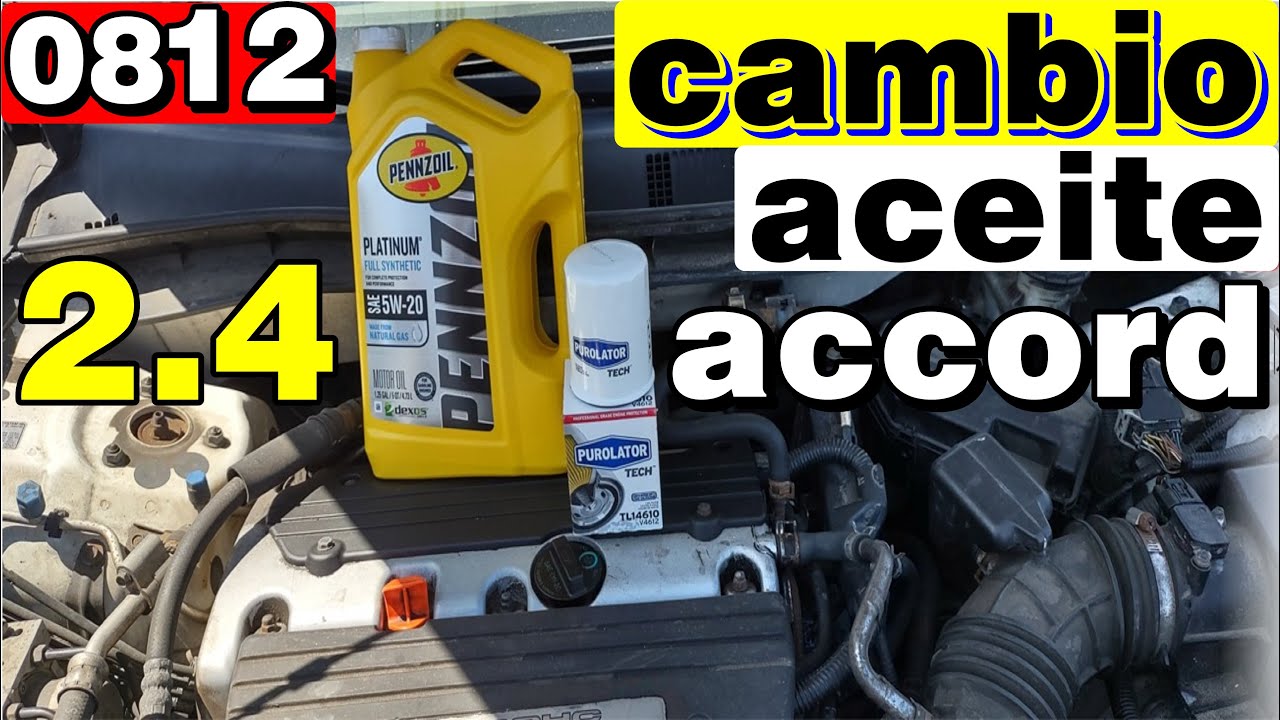 2008 2012 honda accord 2.4 cambio de aceite